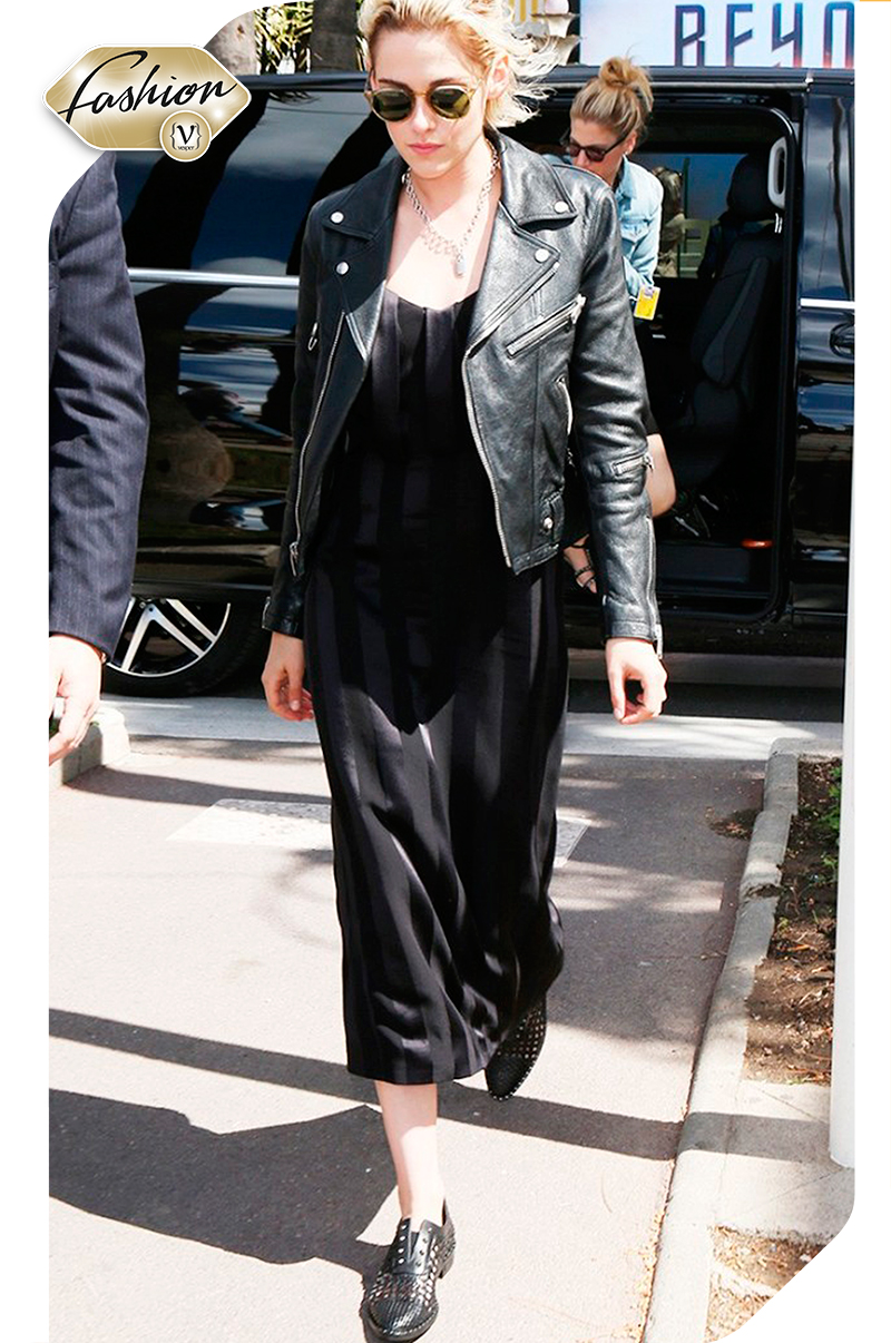 Kristen Steward sliped dress - rock style - cannes - VESPER gr Magazine