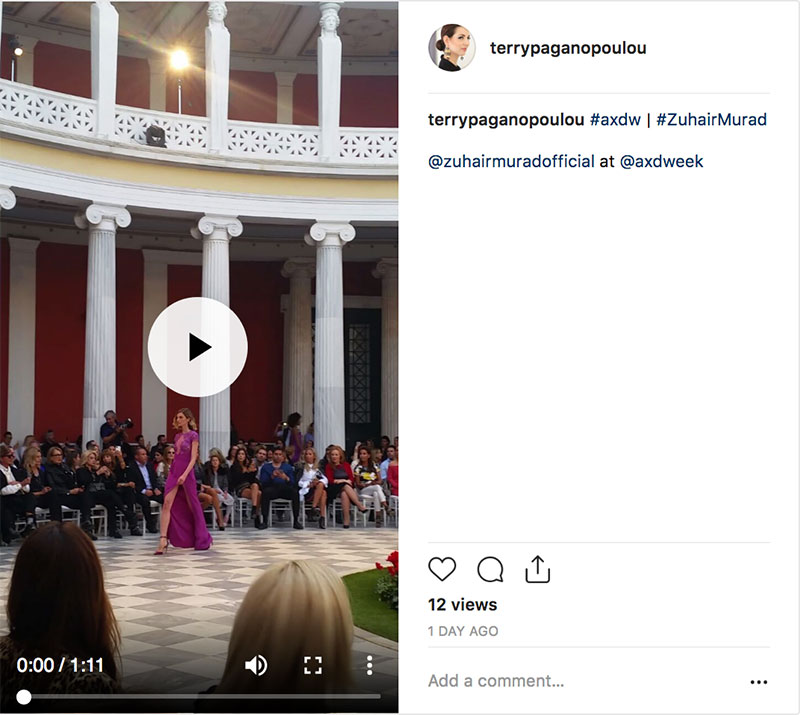 ZUHAIR MURAD AthensXclusive designers week - instagram video Terry Paganopoulou