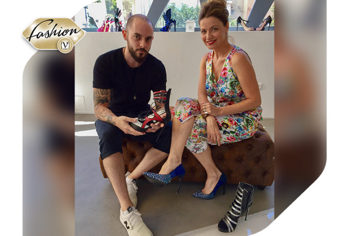 Η Παναγιώτα Βλαντή στο show room του σχεδιαστή 