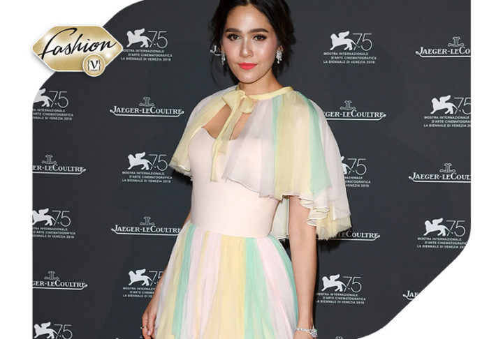 The dreamy outfit of Araya Hargate at the 75th Venice international film festival