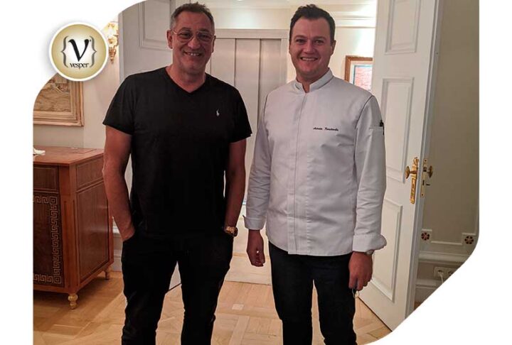 Ο Γιώργος Ντάβλας με τον Michelin Executive Chef Αστέριο Κουστούδη